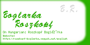 boglarka roszkopf business card